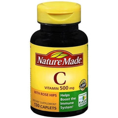 Nature Made Vitamin C 500mg with Rose Hips, 130 Tablets
