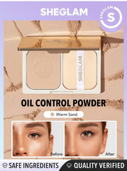 SHEGLAM Light Through Oil Control Powder - Warm Sand Anti-Oil Pressed Powder Matte Pore-less Long Lasting