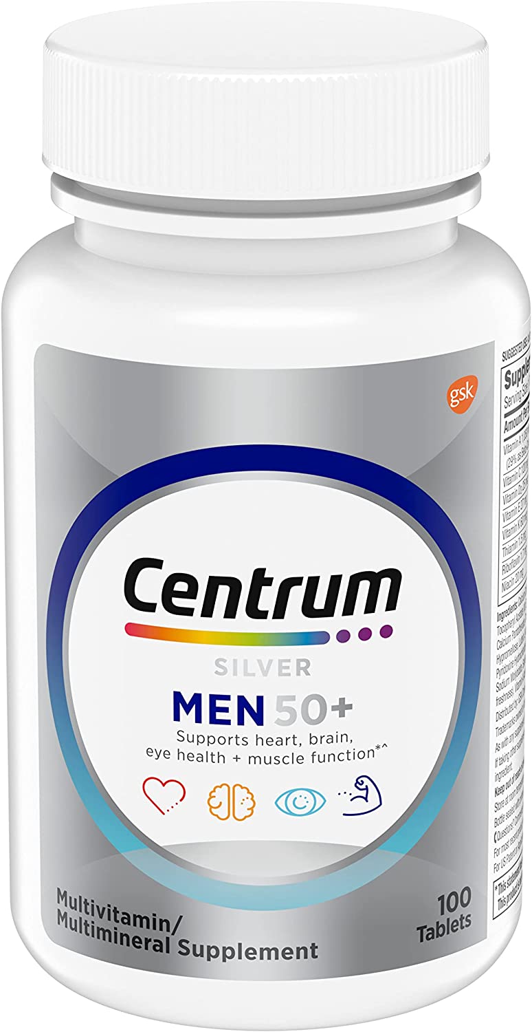 Centrum Silver Men (100 Count) Multivitamin / Multimineral Supplement Tablet, Vitamin D3, Age 50+