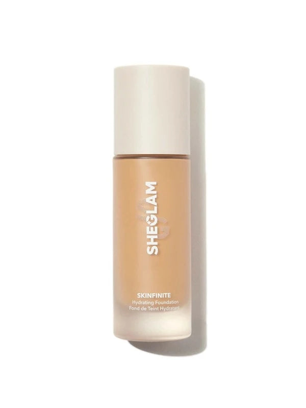 SHEGLAM Skinfinite Hydrating Foundation-Nude Flawless Dewy Foundation Hydrating Coverage Invisible Pore Concealer Poreless Non-Greasy Lightweight Natural Soft Liquid Foundation