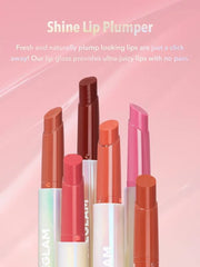 SHEGLAM Pout-Perfect Shine Lip Plumper-Pink Flamingo Moisturizing Plumping Solid Lip Gloss Non-Stick Nourishing Lip Plumping Serum Coconut Oil Lipstick Lip Cosmetics