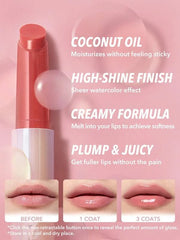 SHEGLAM Pout-Perfect Shine Lip Plumper-Pink Flamingo Moisturizing Plumping Solid Lip Gloss Non-Stick Nourishing Lip Plumping Serum Coconut Oil Lipstick Lip Cosmetics