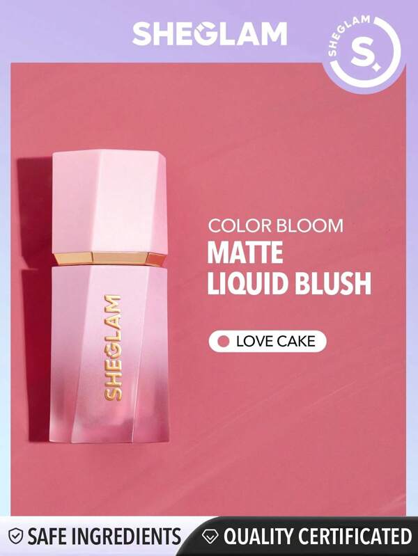 SHEGLAM Color Bloom Liquid Blush Matte Finish-Love Cake  Gel Cream Blush  Long Lasting Non-Fading Highly Pigmented Lightweight Long Wear Smooth Blusher