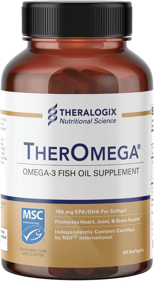TherOmega Omega-3 Wild Alaskan Fish Oil | 90 Softgels | MSC, IFOS, & NSF Certified | 1,000mg Softgels (700mg of EPA & DHA) | Heart, Brain & Joint Support