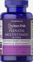 Prenatal Multivitamin with DHA, Supports Baby's Growth and Development**, 60 Softgels, by Puritan's Pride®