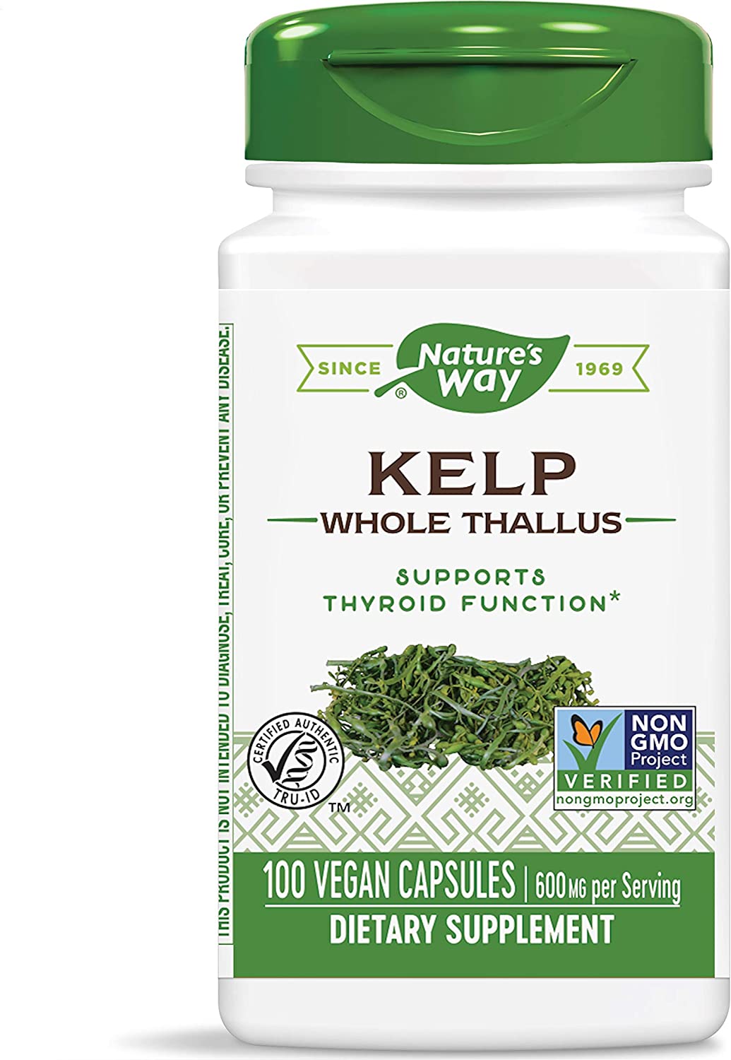 Nature's Way Kelp 600 mg Non-GMO Project Verified Gluten Free Vegetarian; 180 Count (Packaging May Vary)
