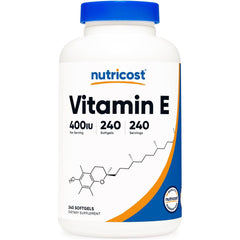 Nutricost Vitamin E 400 IU, 240 Softgel Capsules - Gluten Free, Non-GMO