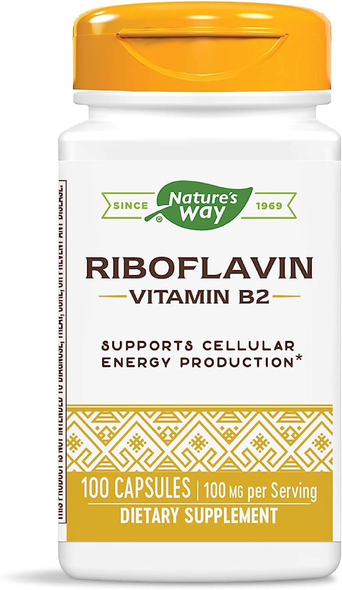 Nature's Way, Riboflavin, Vitamin B2, 100 mg, 100 Capsules