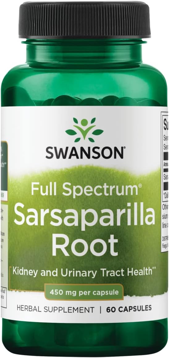 Swanson Sarsaparilla Root 450 Milligrams 60 Capsules