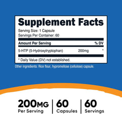 Nutricost 5-HTP 200mg, 60 Vegetarian Capsules (5-Hydroxytryptophan) - Non-GMO & Gluten Free