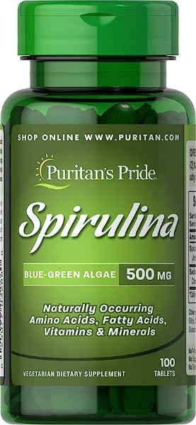 Puritan's Pride Spirulina 500 mg-100 Tablets