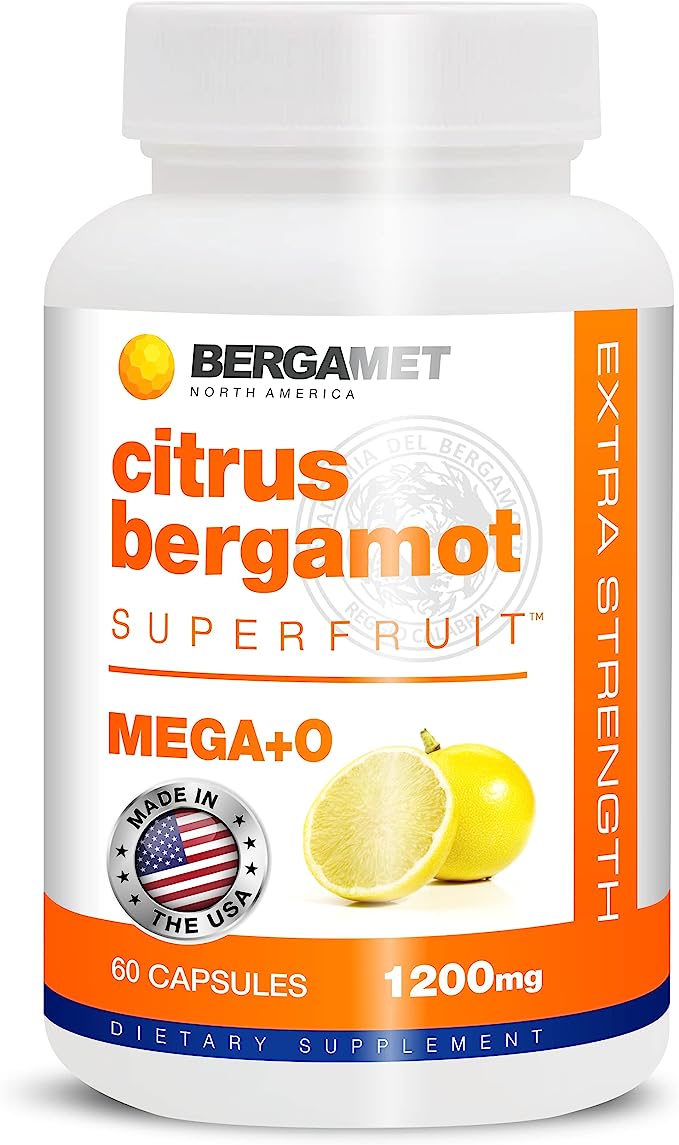 Citrus Bergamot SuperFruit, 1200mg per Serving, Highest Available 80% Polyphenols, Supplement for High Cholesterol & Heart Health, Proven in Clinical Studies, 1 Month - 60 Caps
