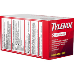 Tylenol Extra Strength Pain Relief Coated Tablets for Adults, 500mg Acetaminophen Pain Reliever and Fever Reducer per Tablet for Minor Aches, Pains, and Headaches, 100 ct