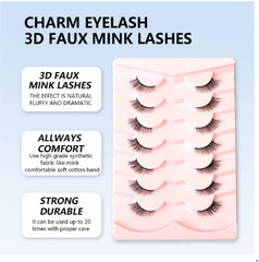 Pairs Half Eye False Eyelashes, Cat Eye Natural Fluffy Faux Mink Lashes, Cluster Wispy Long And Short