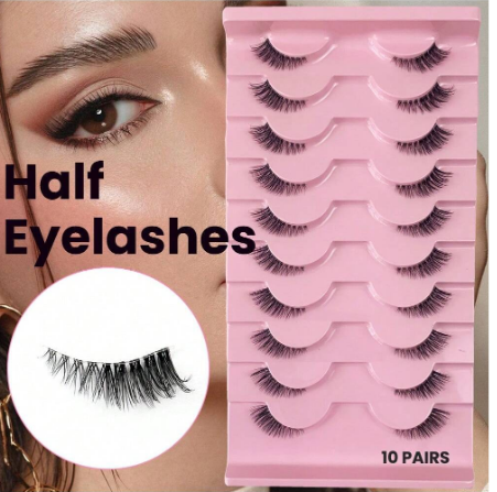 Half Fake Eyelashes 5/10 Half Lashes Soft Natural Cat Eye Lashes Makeup Tool Extension Fluffy Faux Half Lashes