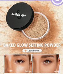 SHEGLAM Baked Glow Setting Powder-Light Brown