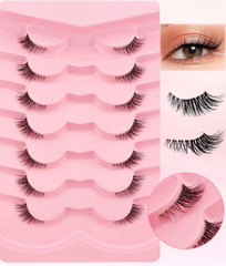 Pairs Half Lashes Natural Look With Clear Band Wispy Fluffy Cat Eye Look Natural Short Accent Lashes