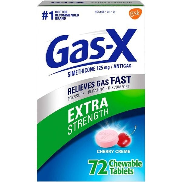 Gas-X Extra Strength CherryChewable Tablet for Fast Relieffrom Gas, Bloating andDiscomfort, 72 count