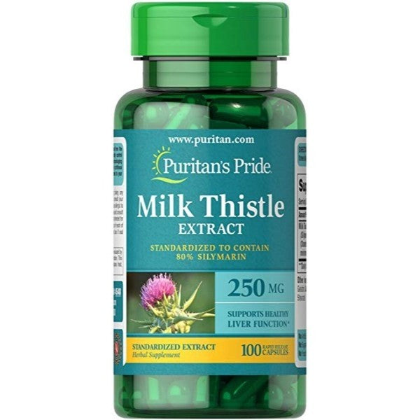 Puritans Pride Milk Thistle Standardized 250 Mg Silymarin Capsules, 100 Count